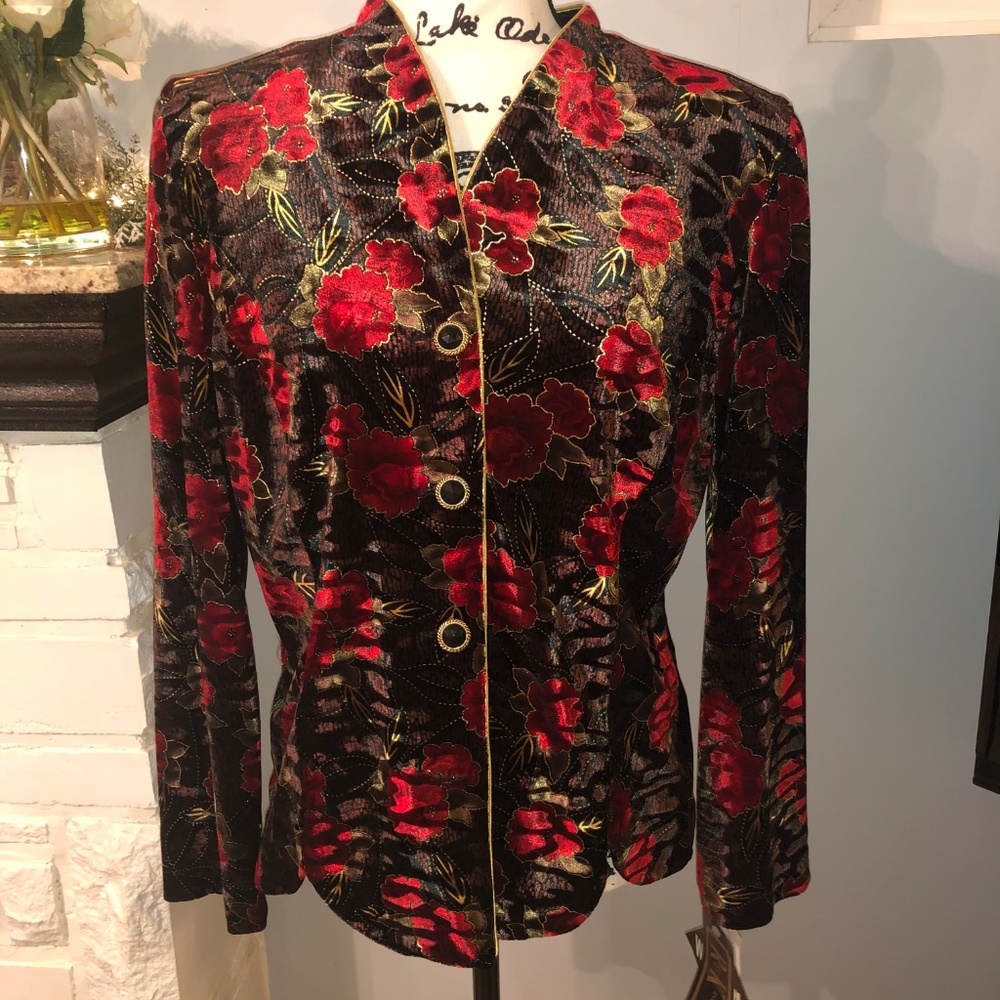 Red/Brown Velvet with Gold Trim Jacket